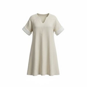 Kasmika Italian Linen Dress Ivory Size Large Summer Spring Coastal Resort Wear